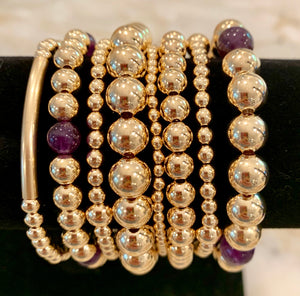 AMY 8 Bracelet Stack with Purple Amethyst Beads