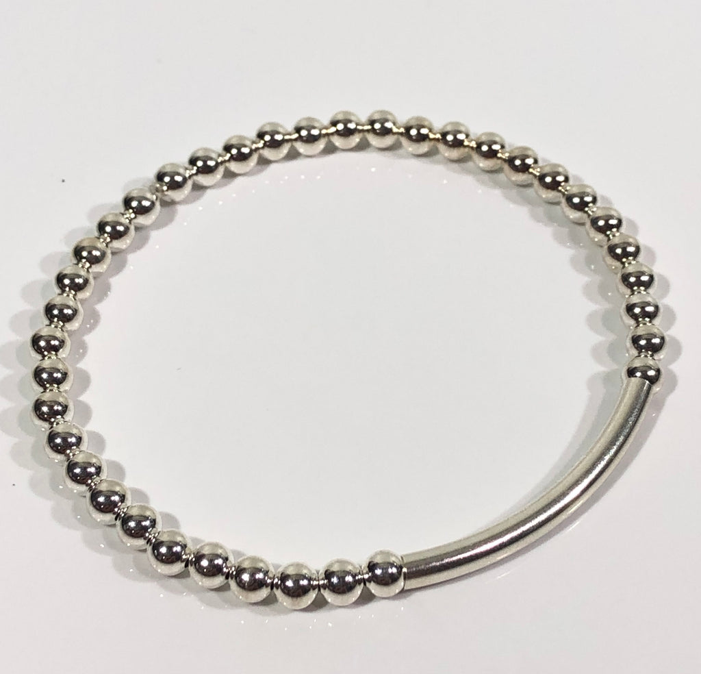 4mm Sterling Silver Bracelet with 4mm Bar