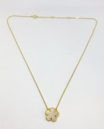 Mother of Pearl Pendant Necklace on Gold Chain 16"