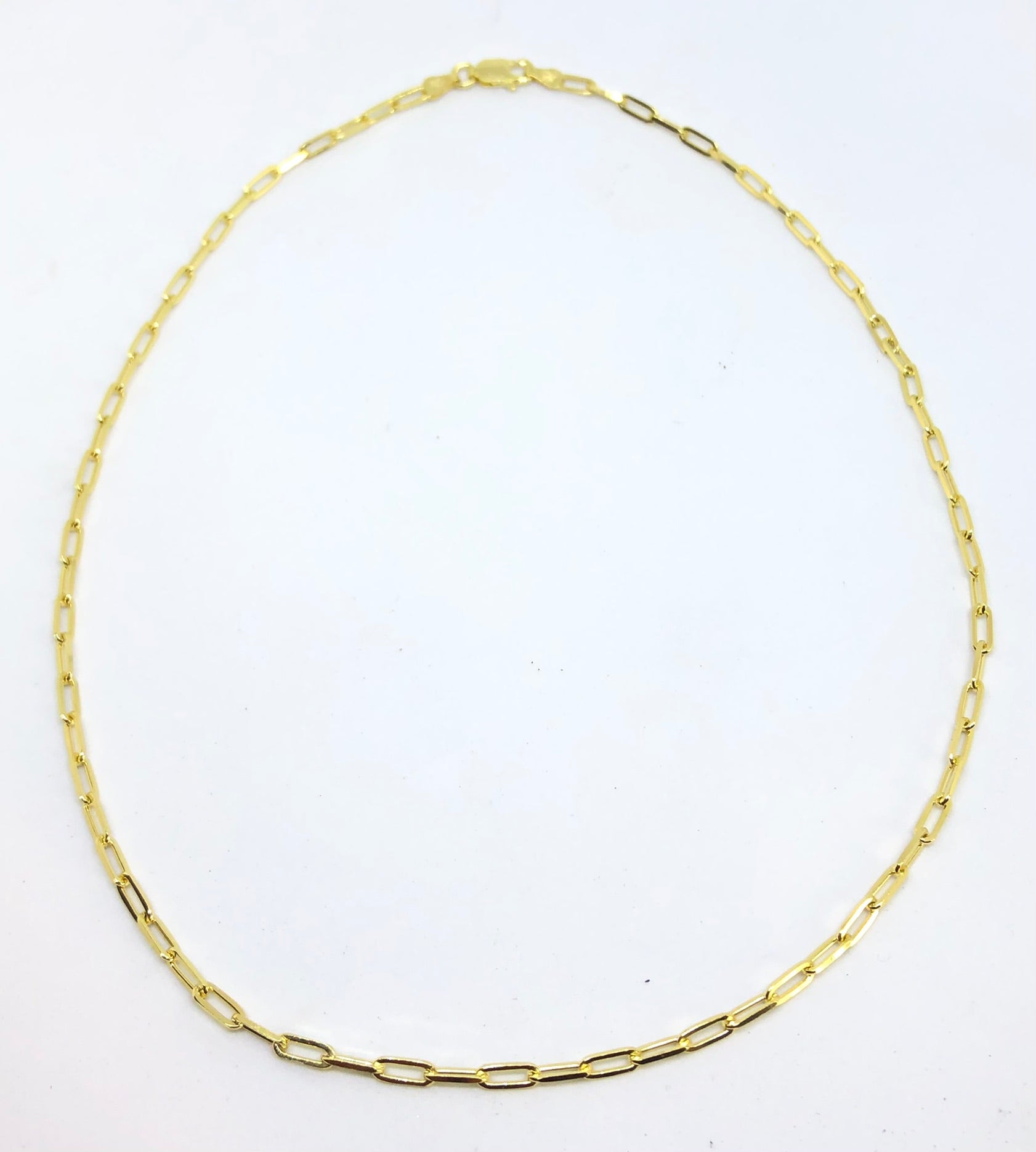 18k Gold Plated Stainless Steel 2mm Cable Chain Necklace - 16 inch SS03g-16