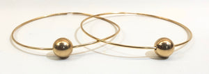 2 1/2" Gold Filled Hoop Earring with 10mm Gold Bead