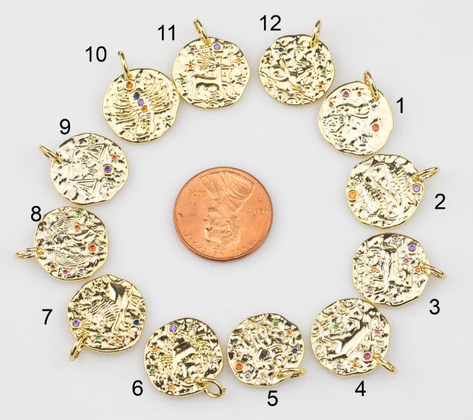 6mm 14kt Gold Filled Bracelet with Zodiac Calendar Charm